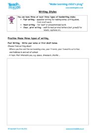 Worksheets for kids - writing-styles